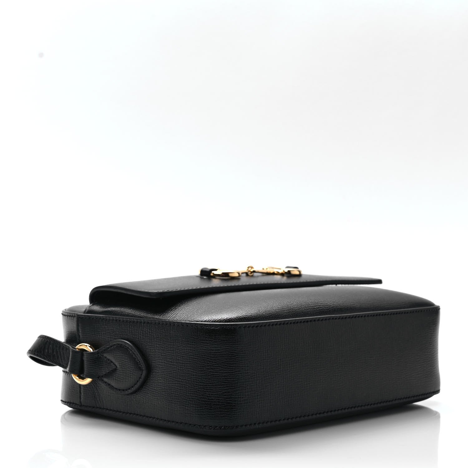 Gucci Textured Calfskin Small Horsebit 1955 Shoulder Bag Black 4 of 11