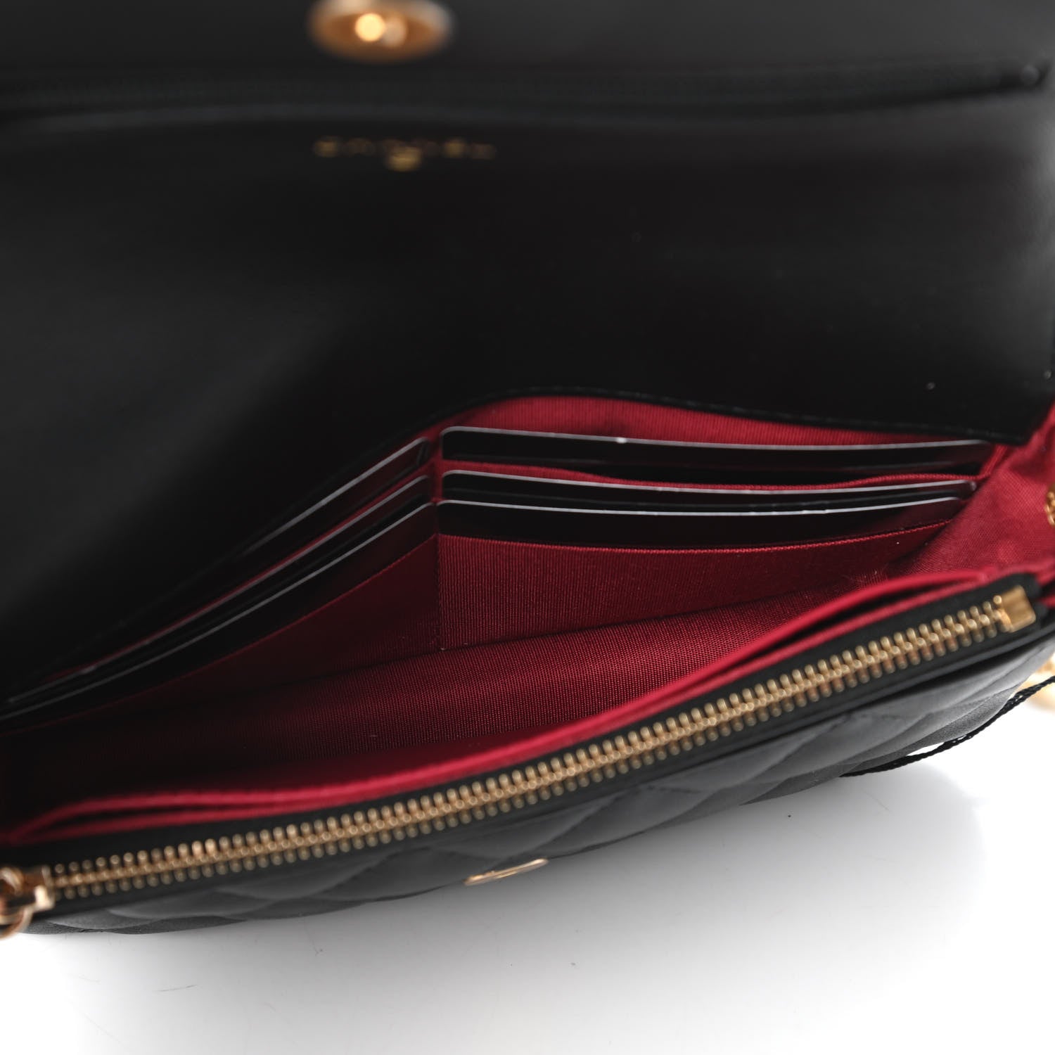 Chanel Calfskin Quilted Pearl Wallet On Chain WOC Black 4 of 11