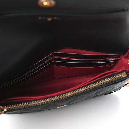 Chanel Calfskin Quilted Pearl Wallet On Chain WOC Black 4 of 11