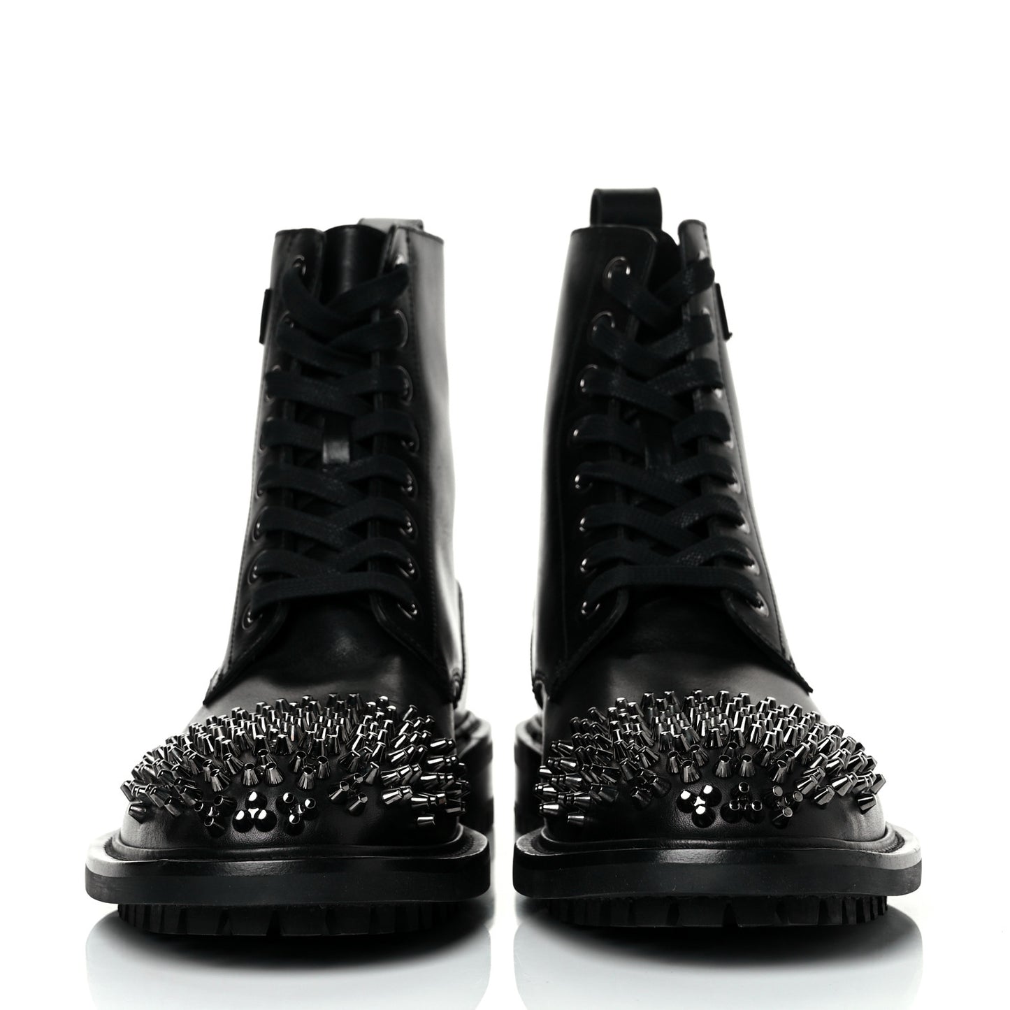 Calfskin Studs Mens Turing Ankle Boots 43 Black