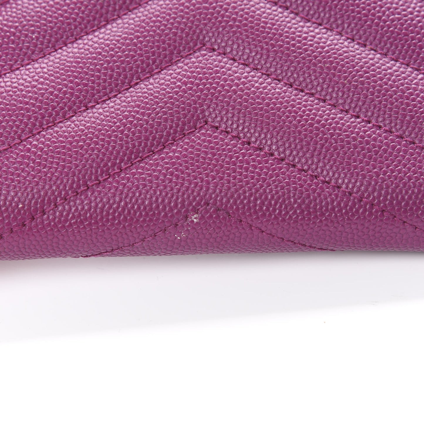 Grain De Poudre Matelasse Chevron Monogram Zipped Card Case Dark Grape