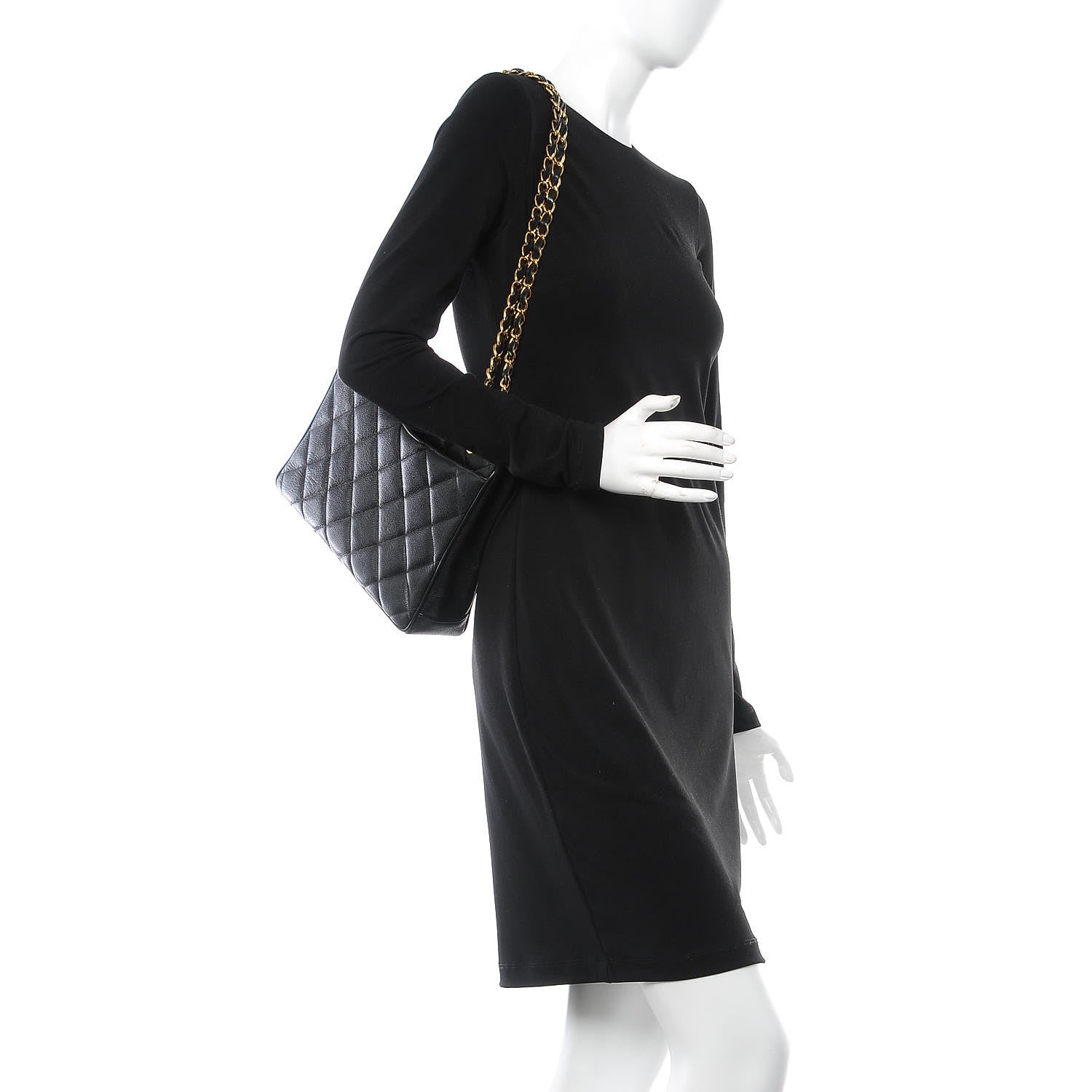 Chanel Caviar Quilted CC Shoulder Bag Black 2 of 8