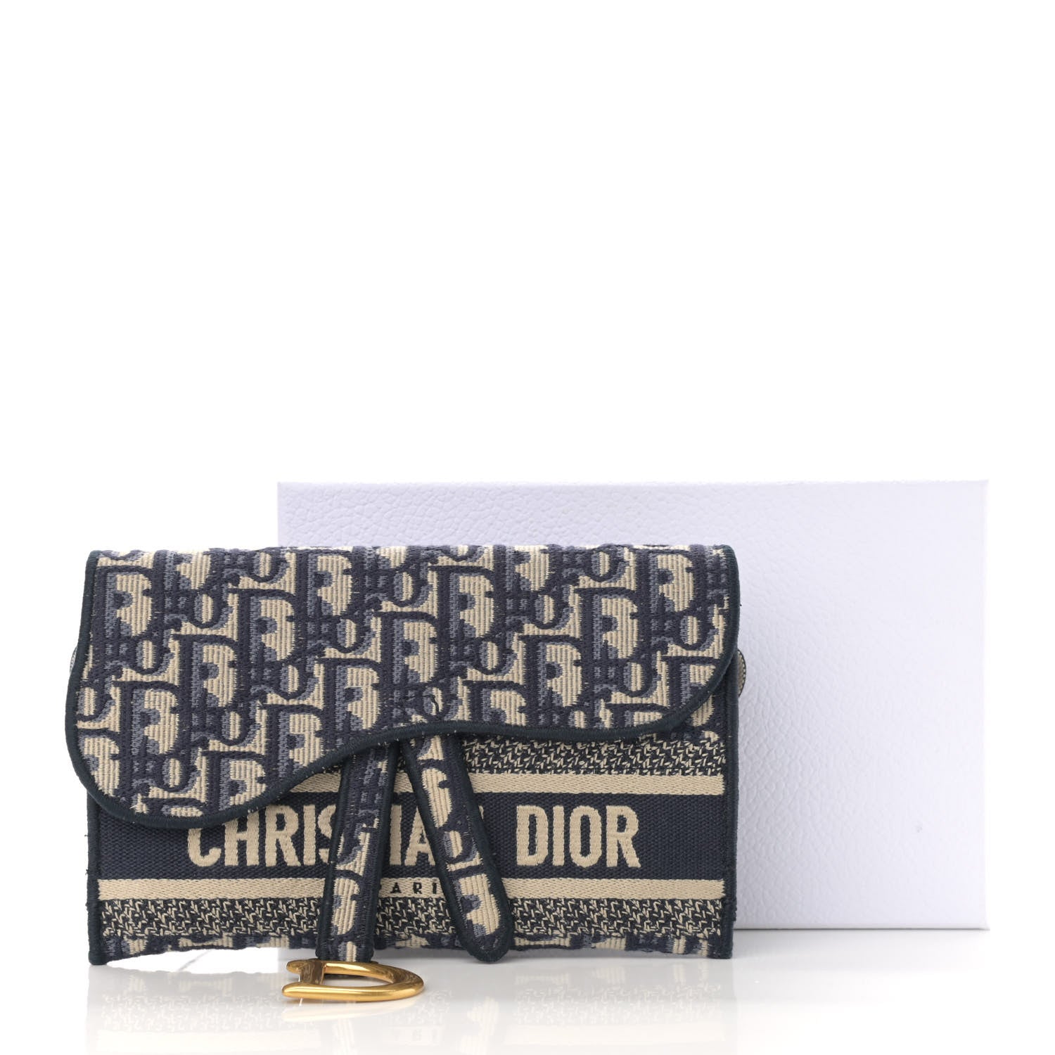Christian Dior Oblique Slim Saddle Pouch Blue 11 of 11