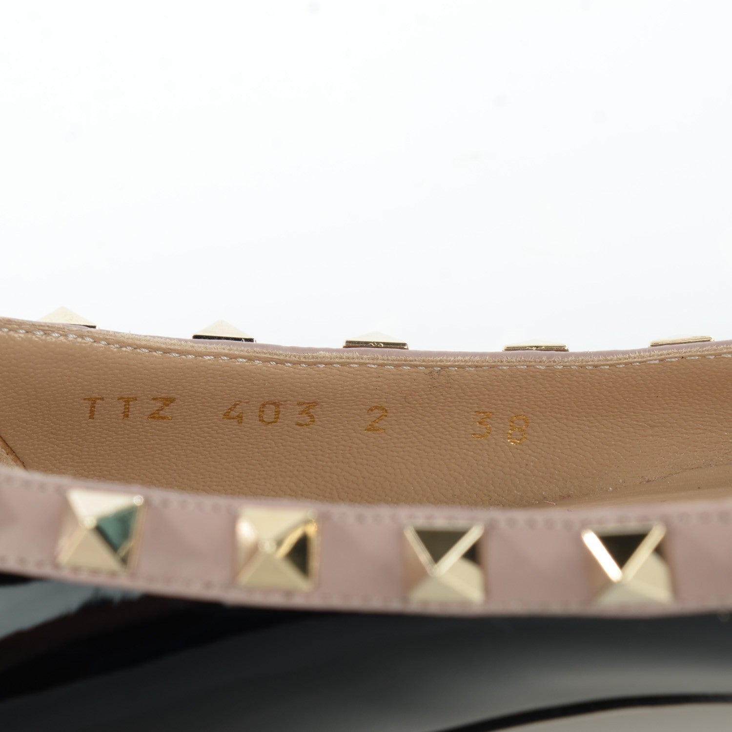 Valentino Garavani Patent Nappa Rockstud Ballerina Flats 38 Black Poudre 6 of 8