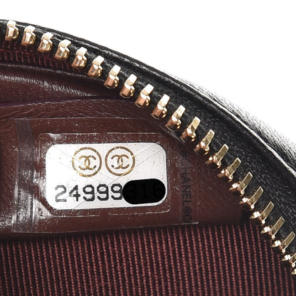 Chanel Lambskin Quilted Zip Around Classic Coin Purse Black 7 of 8