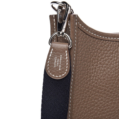 Hermes Taurillon Clemence Amazone Evelyne TPM Etoupe Bleu Indigo 10 of 11