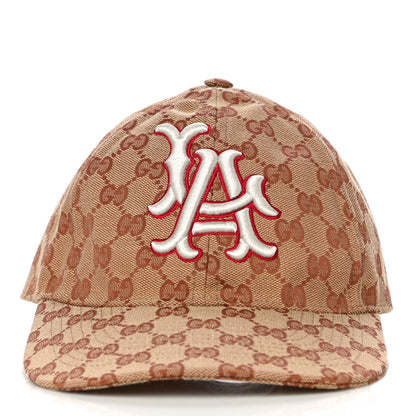 Gucci X MLB Monogram LA Dodgers Baseball Hat 57-61 Beige Ruggine 2 of 5