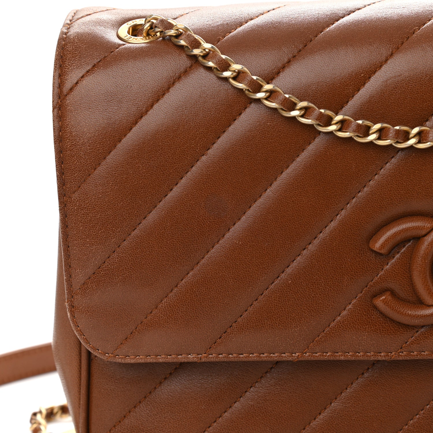 Chanel Lambskin Quilted Jumbo Coco Vintage Flap Brown 11 of 11