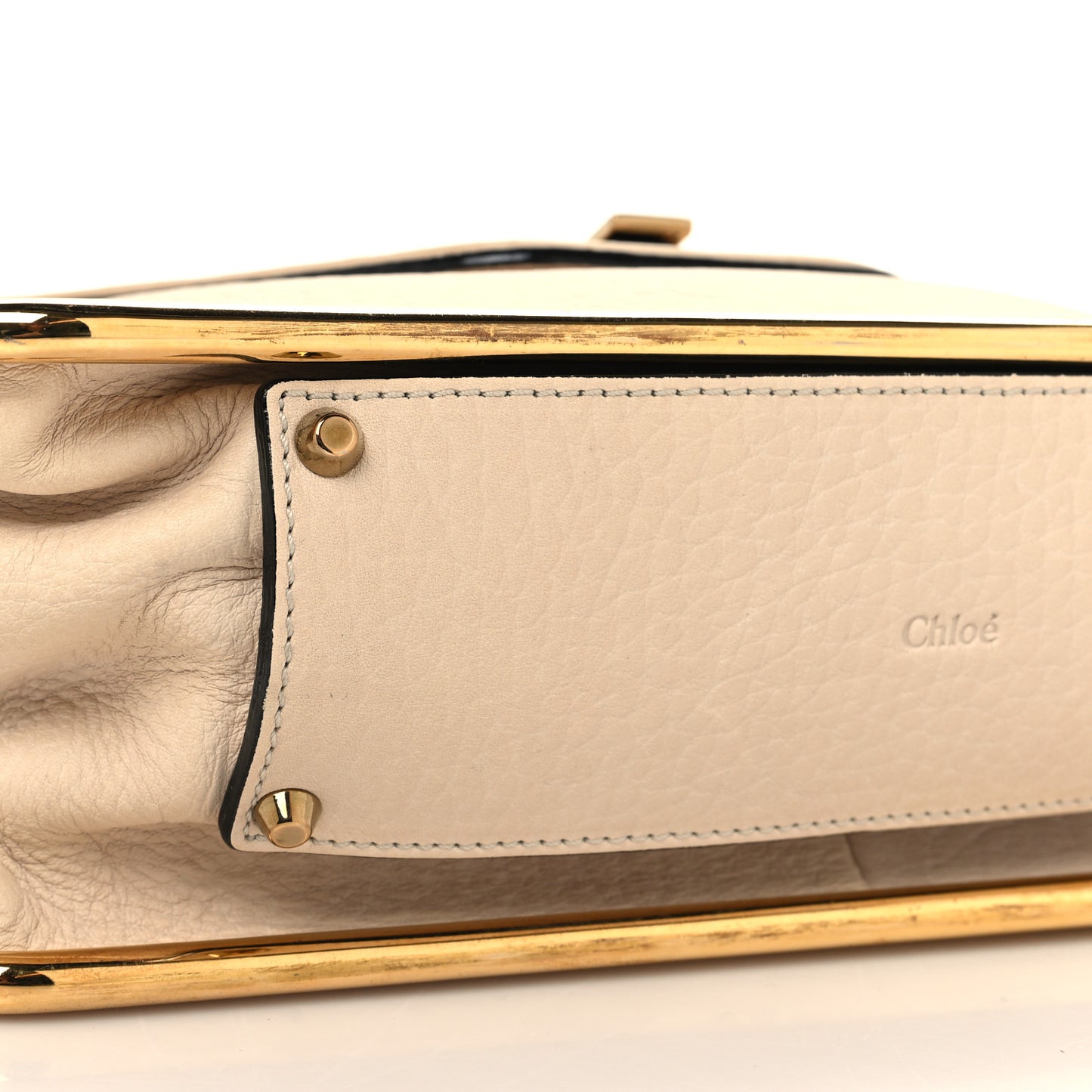 Grained Calfskin Medium Sally Flap Bag Cream