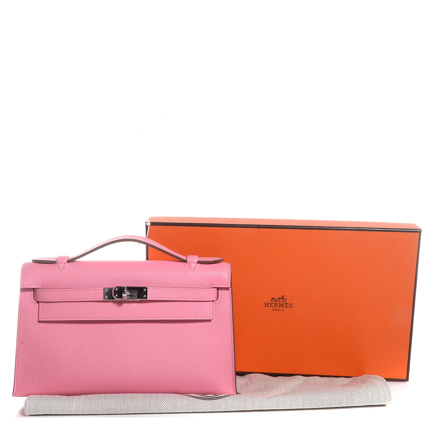 Hermes Epsom Kelly Pochette Clutch Rose Confetti 5 of 14