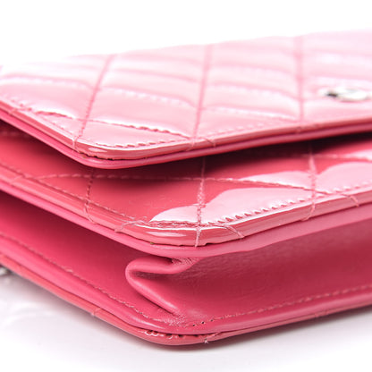 Chanel Patent Quilted Wallet On Chain WOC Fuchsia 10 of 12