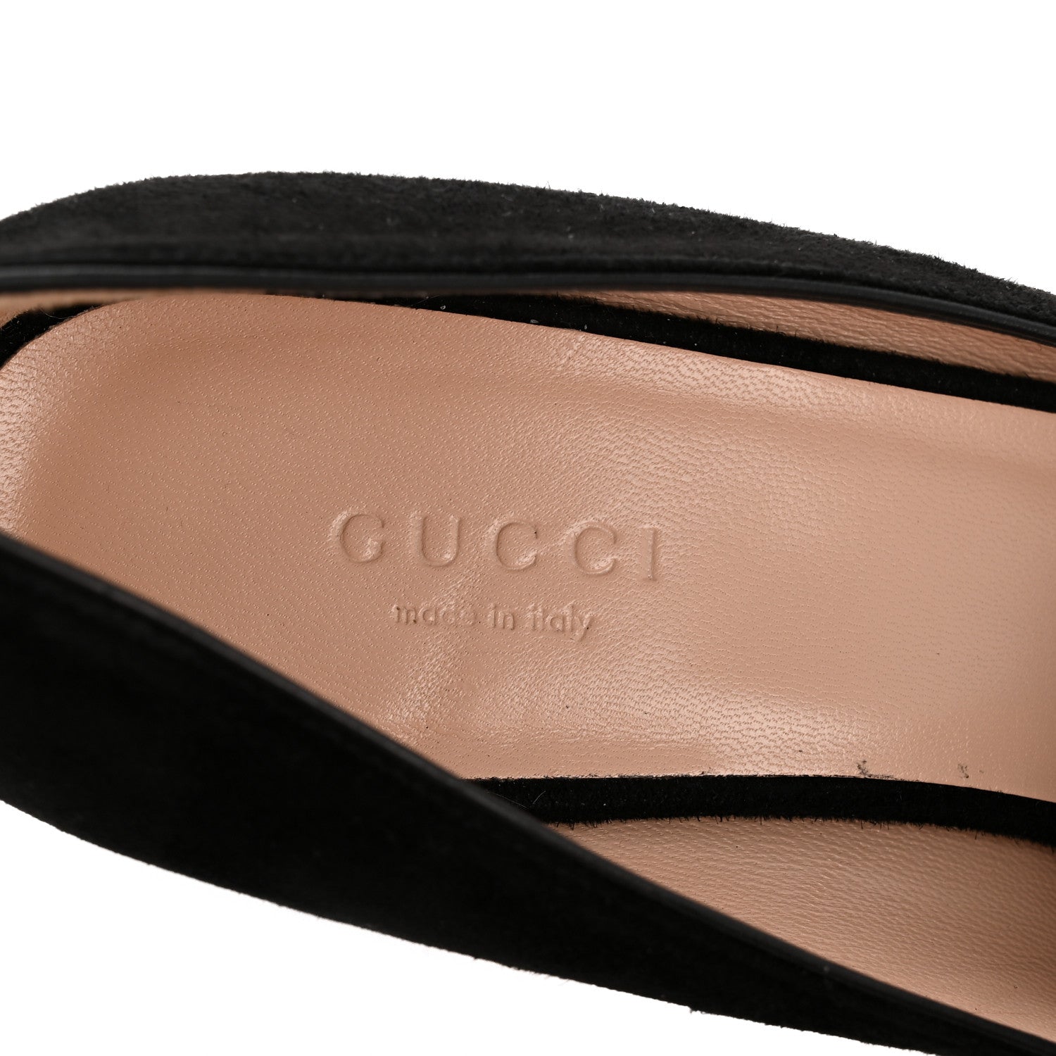 Gucci Kid Scamosciato GG Marmont Fringe 50mm Loafer Pumps 37.5 Black 8 of 11