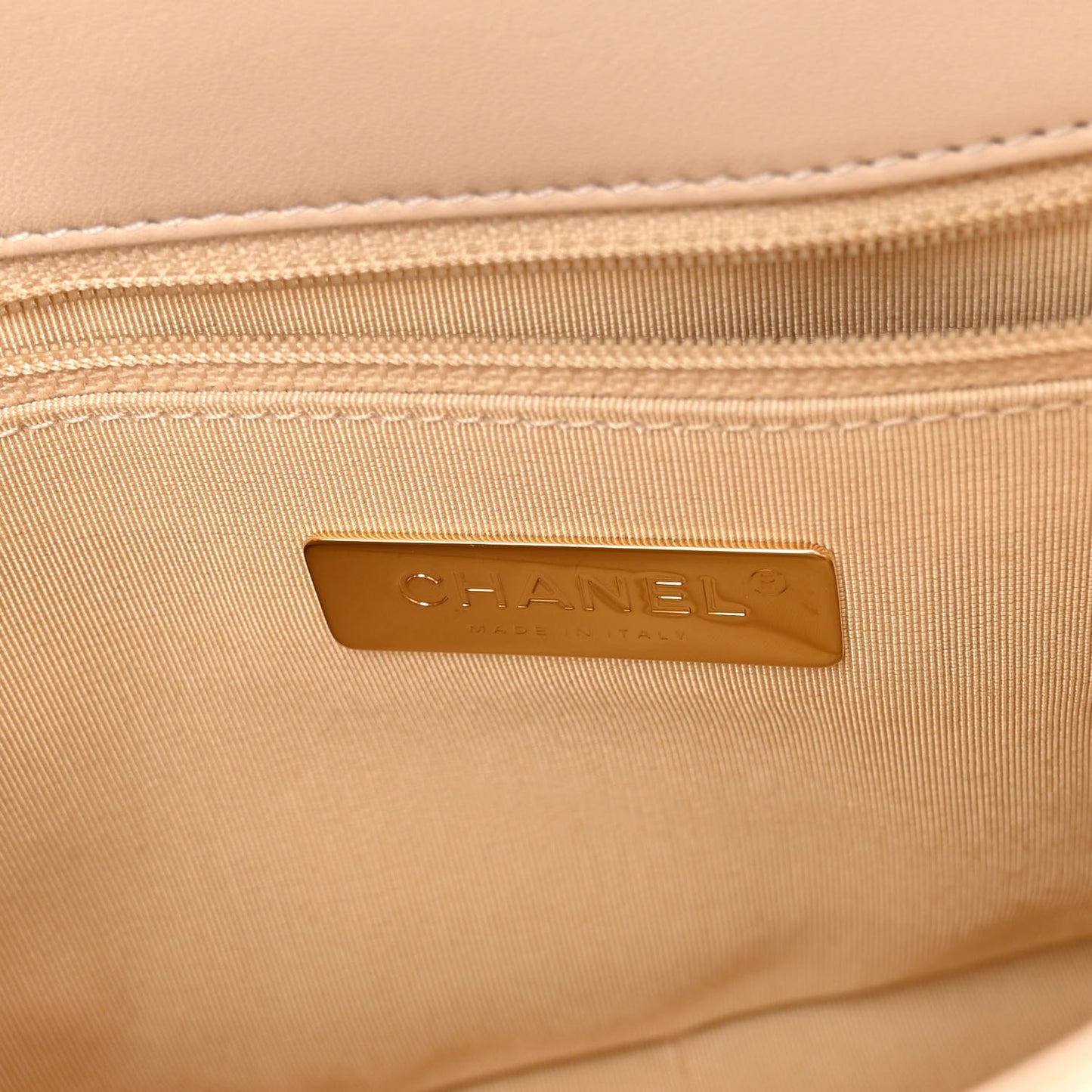 Lambskin Quilted Medium Chanel 19 Flap Beige