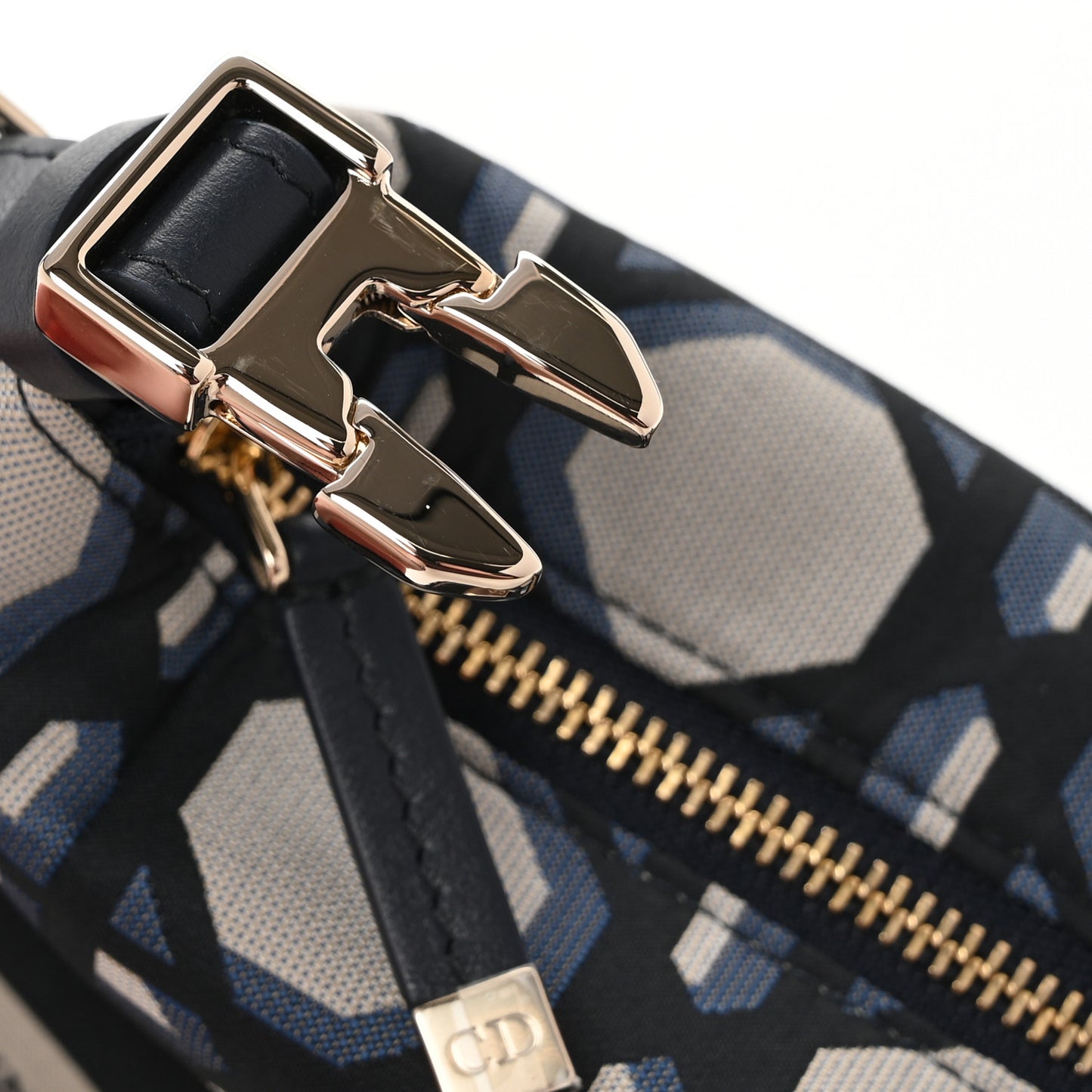 Technical Fabric Macrocannage DiorTravel Nomad Pouch Beige Blue