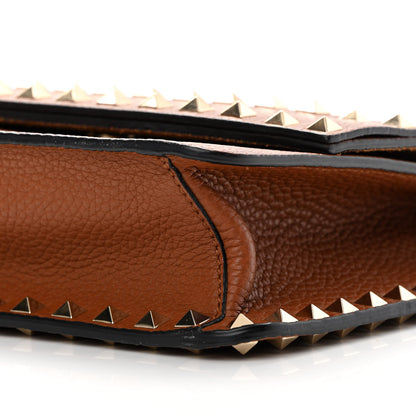 Valentino Garavani Pebbled Calfskin Rockstud Side Slip Crossbody Tan 9 of 9