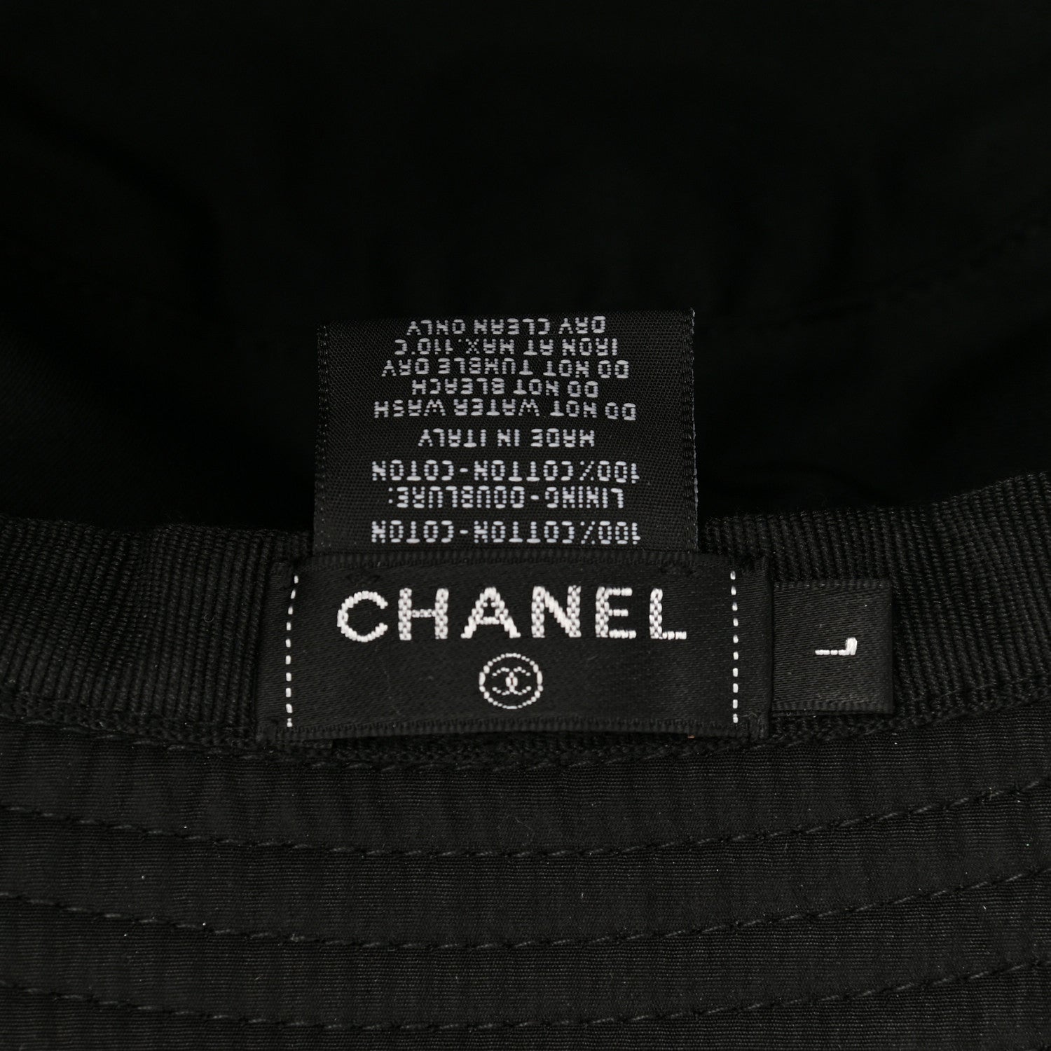 Chanel Cotton CC Bucket Hat L Black 8 of 12