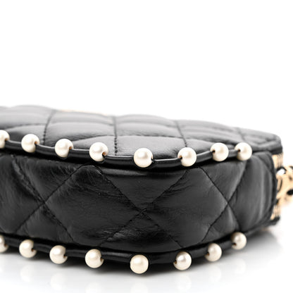 Chanel Calfskin Quilted Pearl Small Clutch With Chain Black 13 of 15