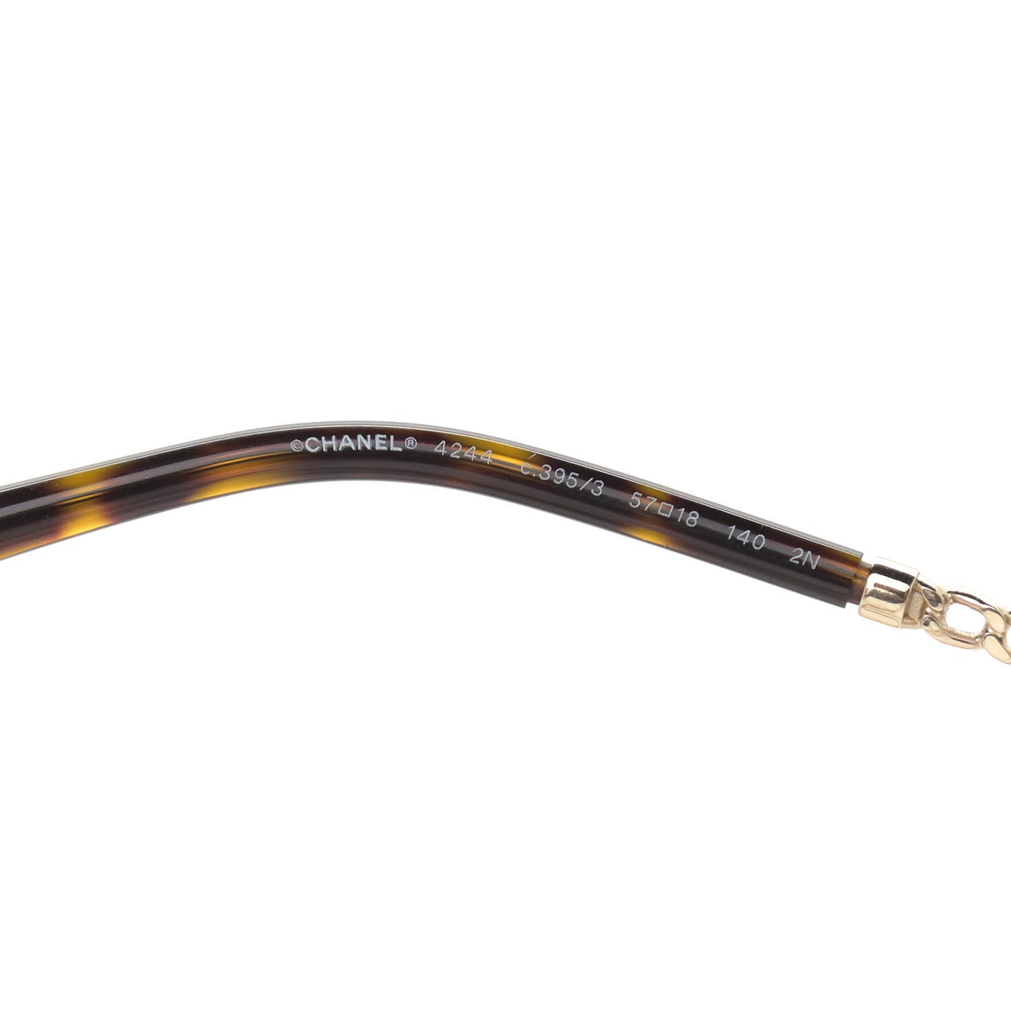 Metal Removable Chain Square Sunglasses 4244 Light Brown