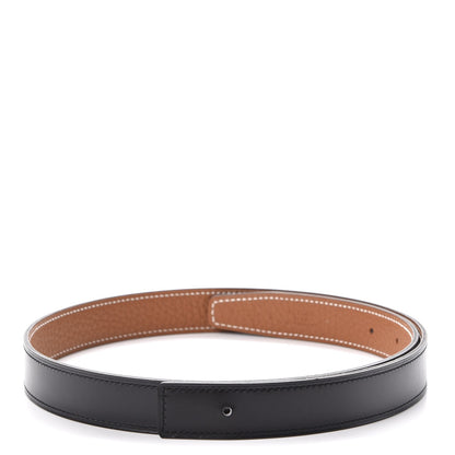 Hermes Box Togo 24mm Belt Strap 75 Black Gold 1 of 6