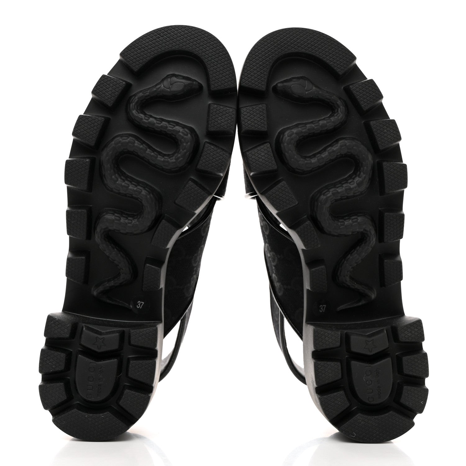 Gucci Monogram Granada Kid Trip 40/72mm Lug Sole Sandals 37 Black 5 of 9