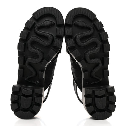 Gucci Monogram Granada Kid Trip 40/72mm Lug Sole Sandals 37 Black 5 of 9
