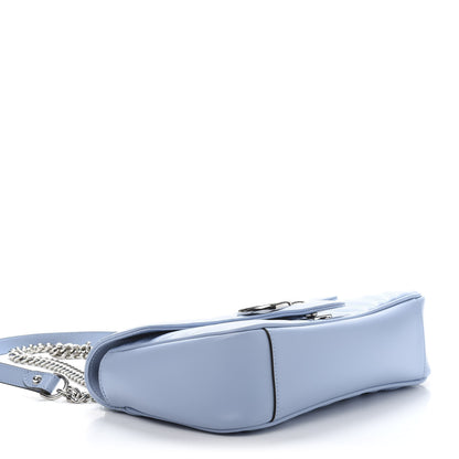 Gucci Calfskin Matelasse Small GG Marmont Shoulder Bag Porcelain Light Blue 3 of 11