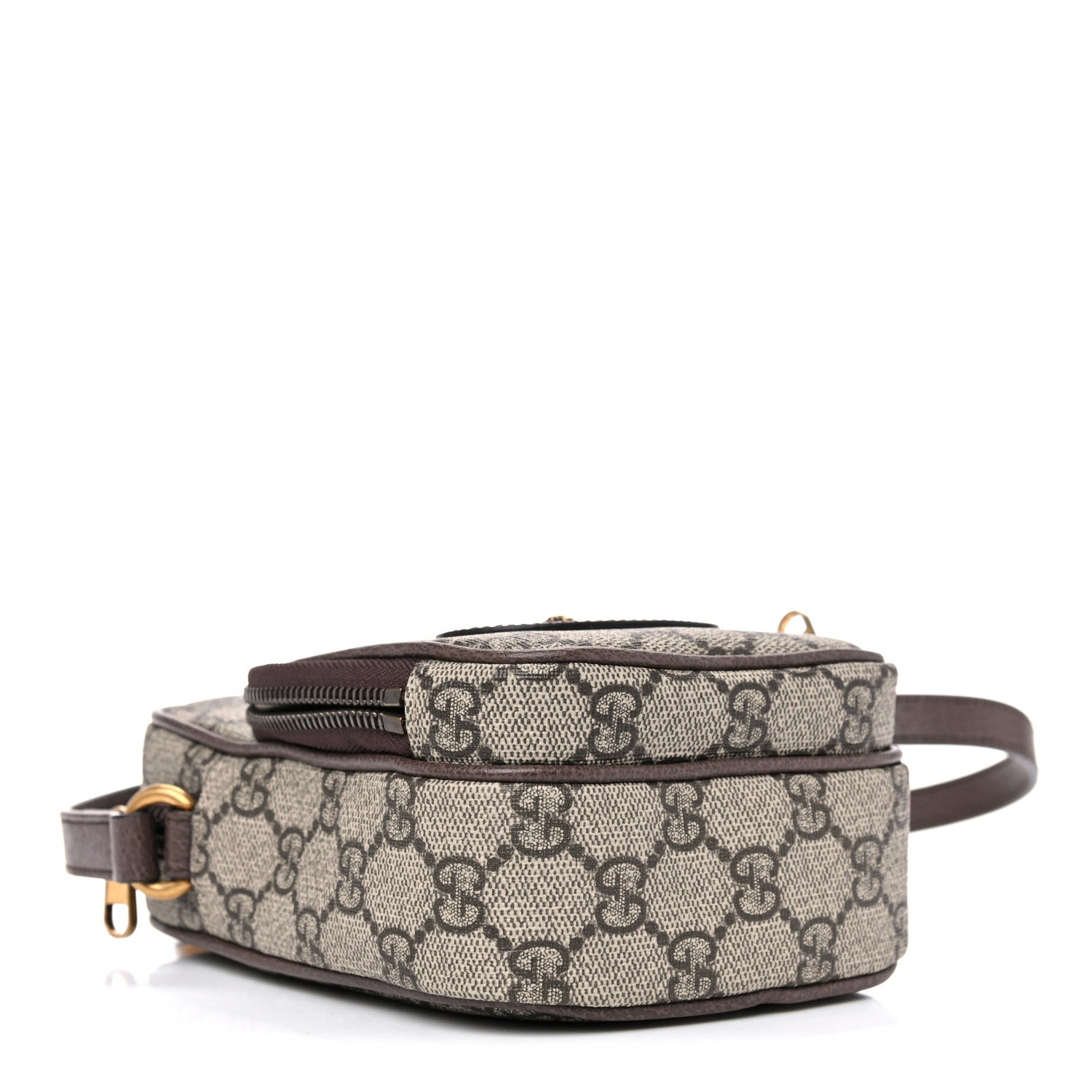 Gucci GG Supreme Monogram Mini Neo Vintage Double Zip Messenger Bag Beige New Acero Crop 5 of 10