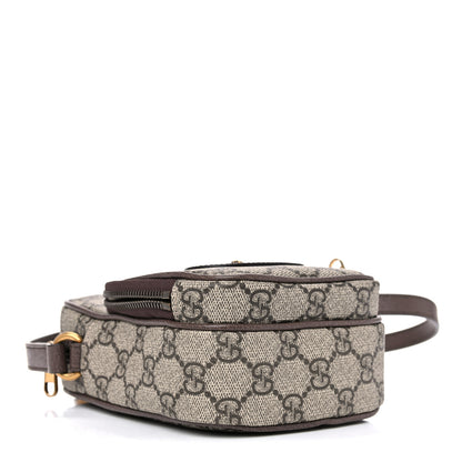 Gucci GG Supreme Monogram Mini Neo Vintage Double Zip Messenger Bag Beige New Acero Crop 5 of 10