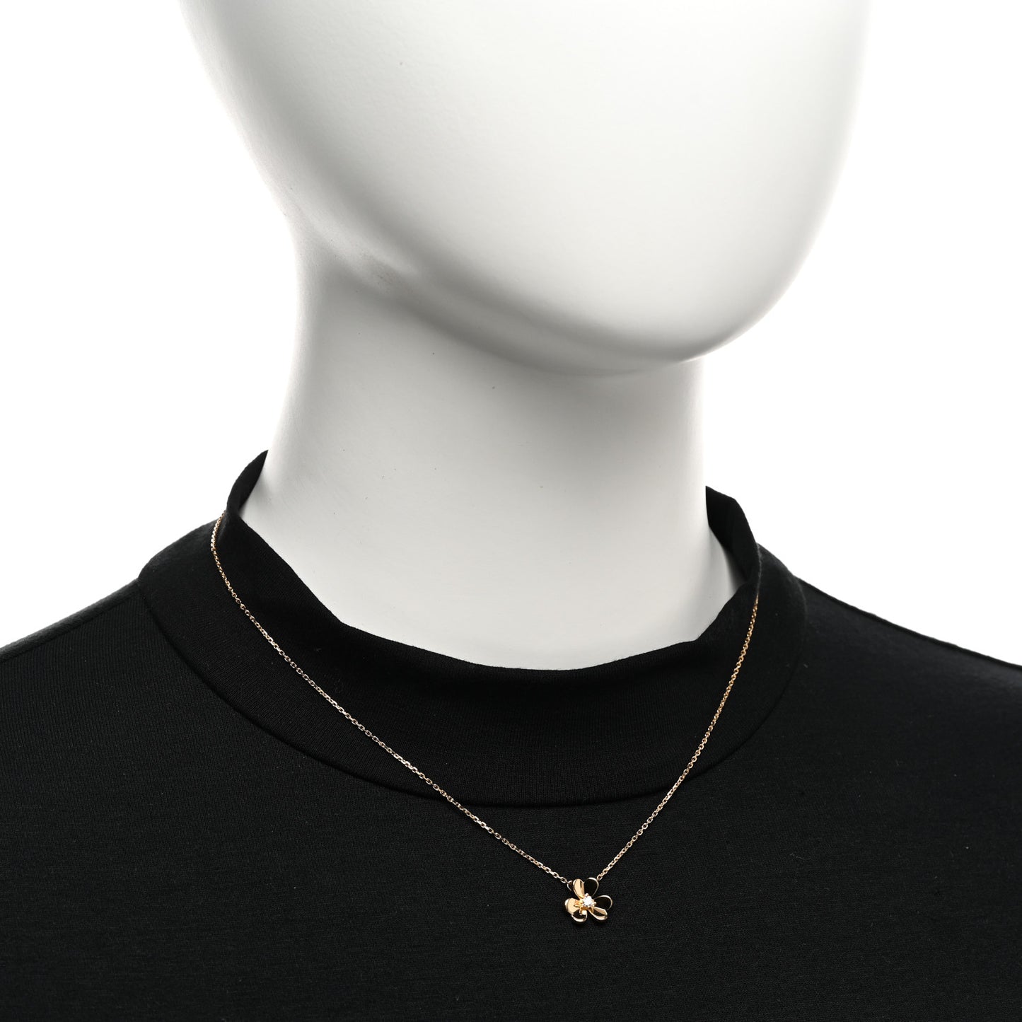 18K Yellow Gold Diamond Mini Frivole Pendant Necklace