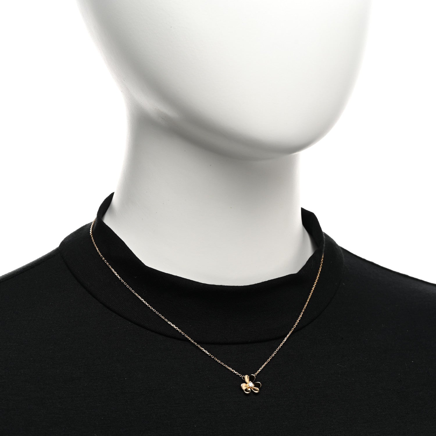 Van Cleef & Arpels 18K Yellow Gold Diamond Mini Frivole Pendant Necklace 2 of 5