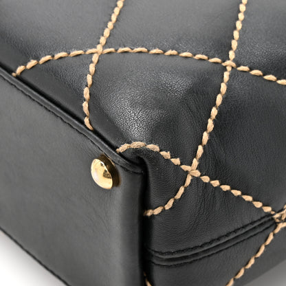Chanel Calfskin Wild Stitch Tote Black 12 of 14
