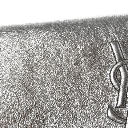 Saint Laurent Metallic Calfskin Large Belle De Jour Clutch Silver Gold 8 of 12
