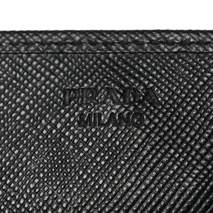 Prada Saffiano Metal Oro Chain Wallet Black 6 of 15