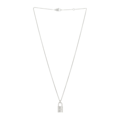 Hermes 18K White Gold Diamond Amulettes Cadenas Pendant Necklace 3 of 6