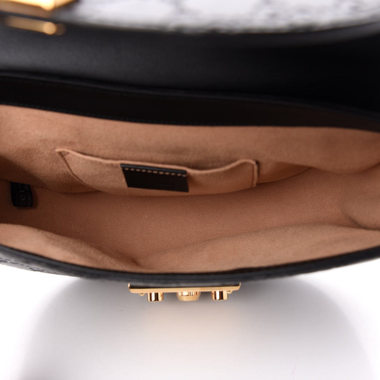 Guccissima Medium Padlock Messenger Shoulder Bag Black