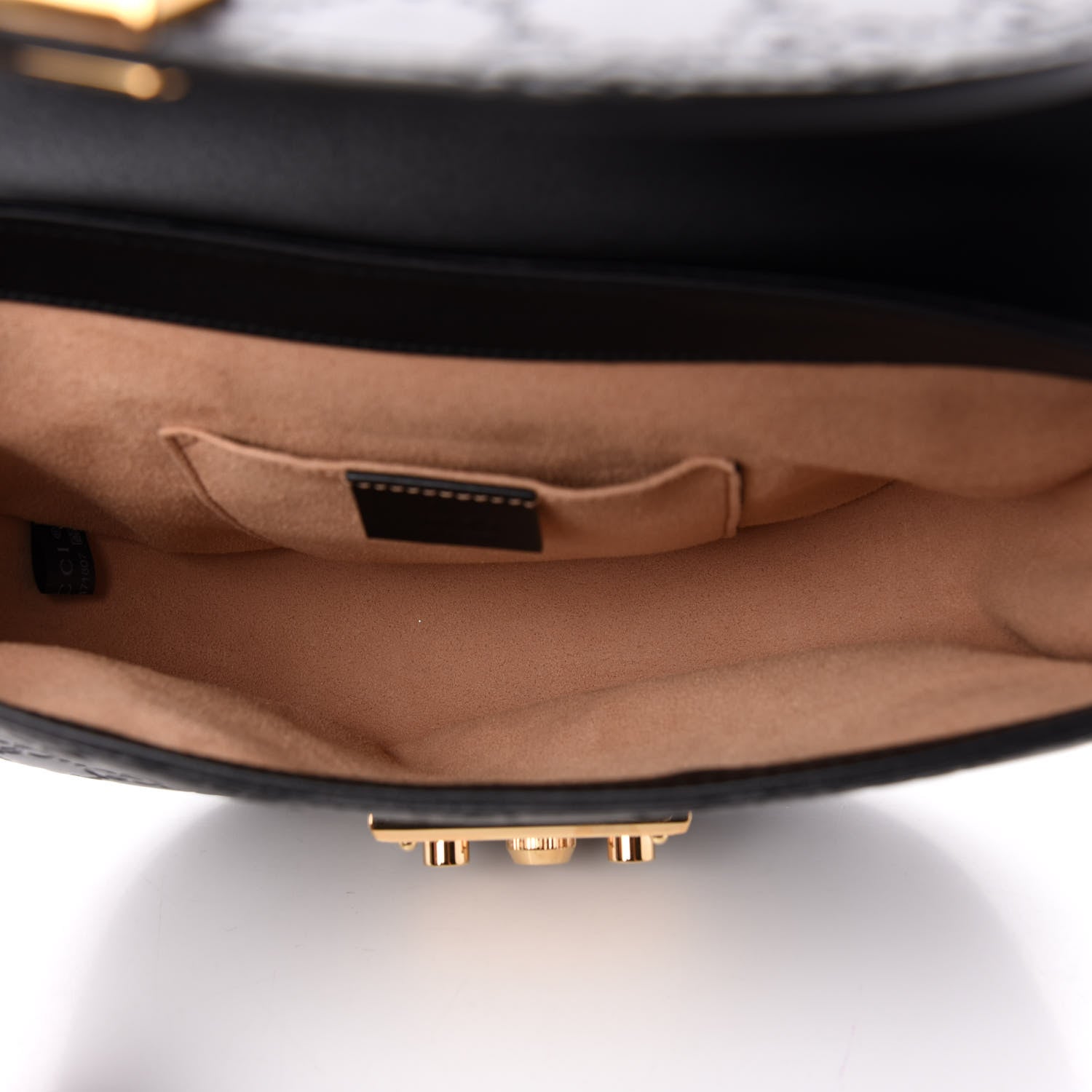 Gucci Guccissima Medium Padlock Messenger Shoulder Bag Black 5 of 12