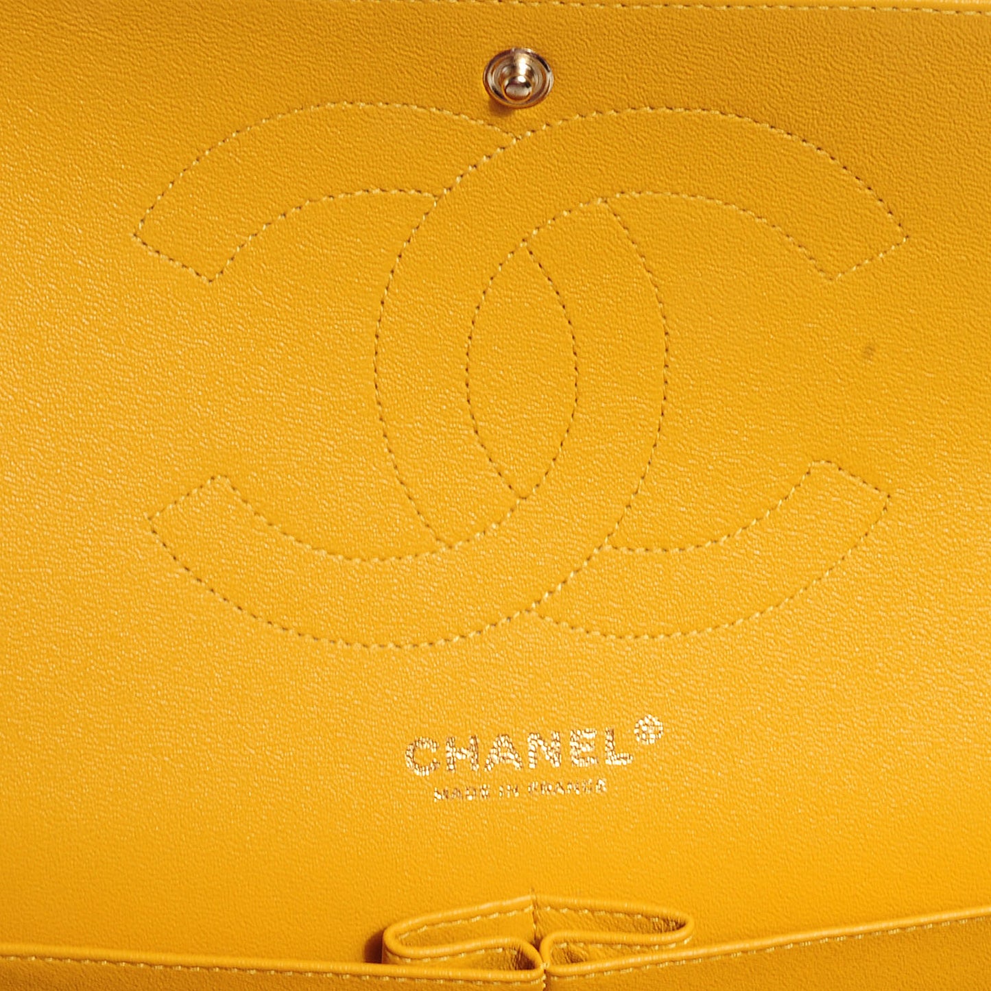 Lambskin Jumbo Double Flap Yellow