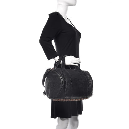 Alexander Wang Pebbled Lambskin Rocco Black Rose Gold Hardware 2 of 15