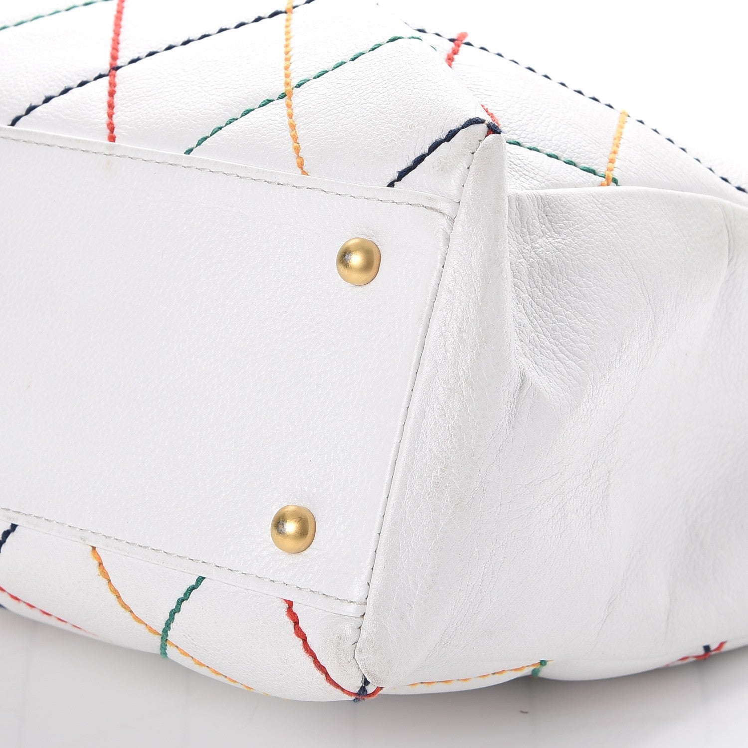Chanel Calfskin Multicolor Stitch Tote White 18 of 18