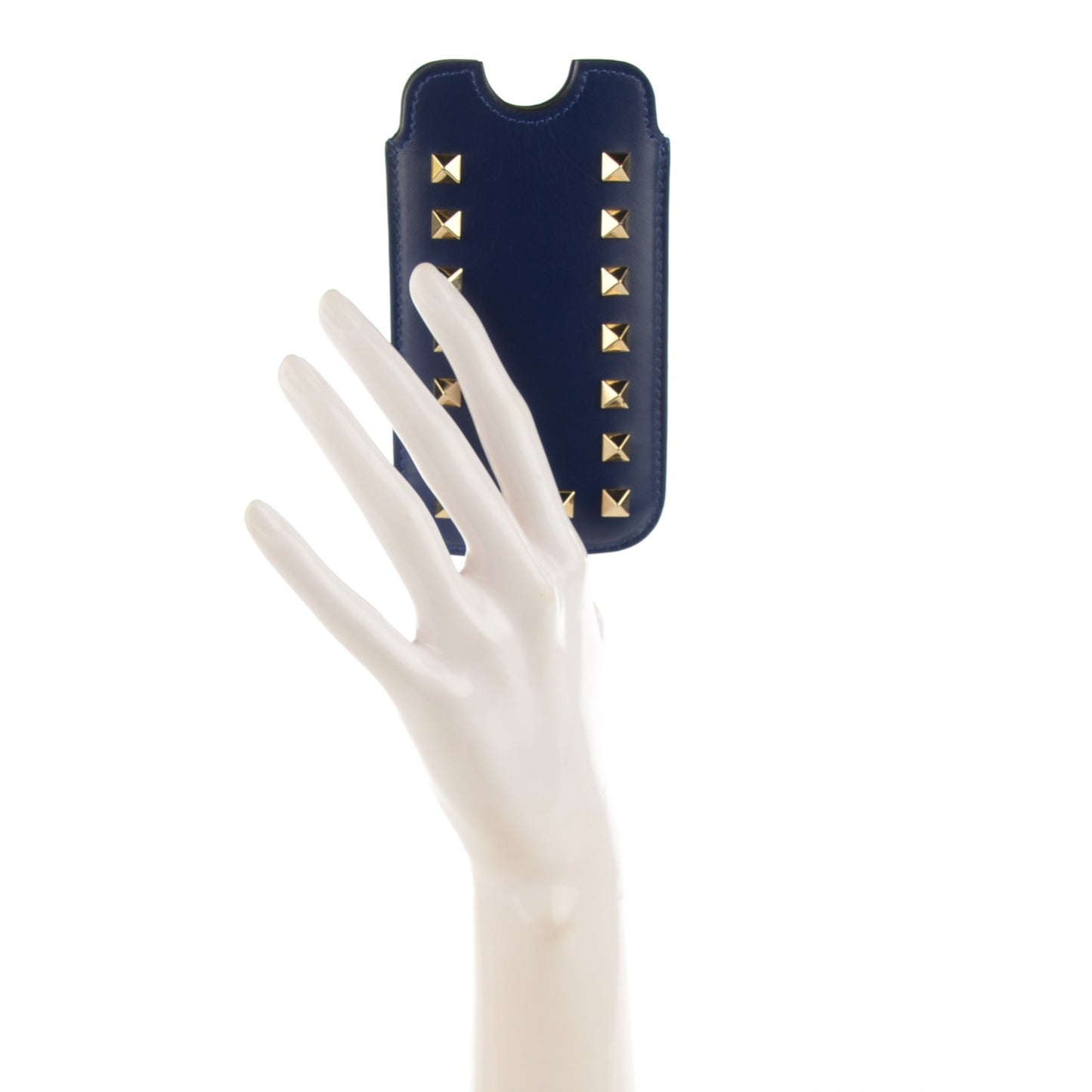 VALENTINO Vitello Rockstud Phone Case Blue
