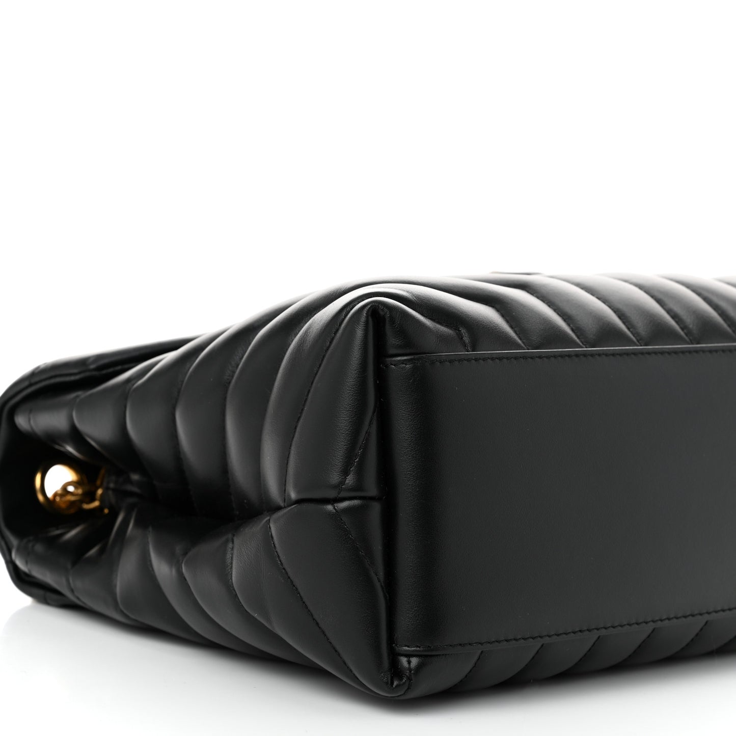 Calfskin Y Quilted Monogram Medium Loulou Chain Satchel Black