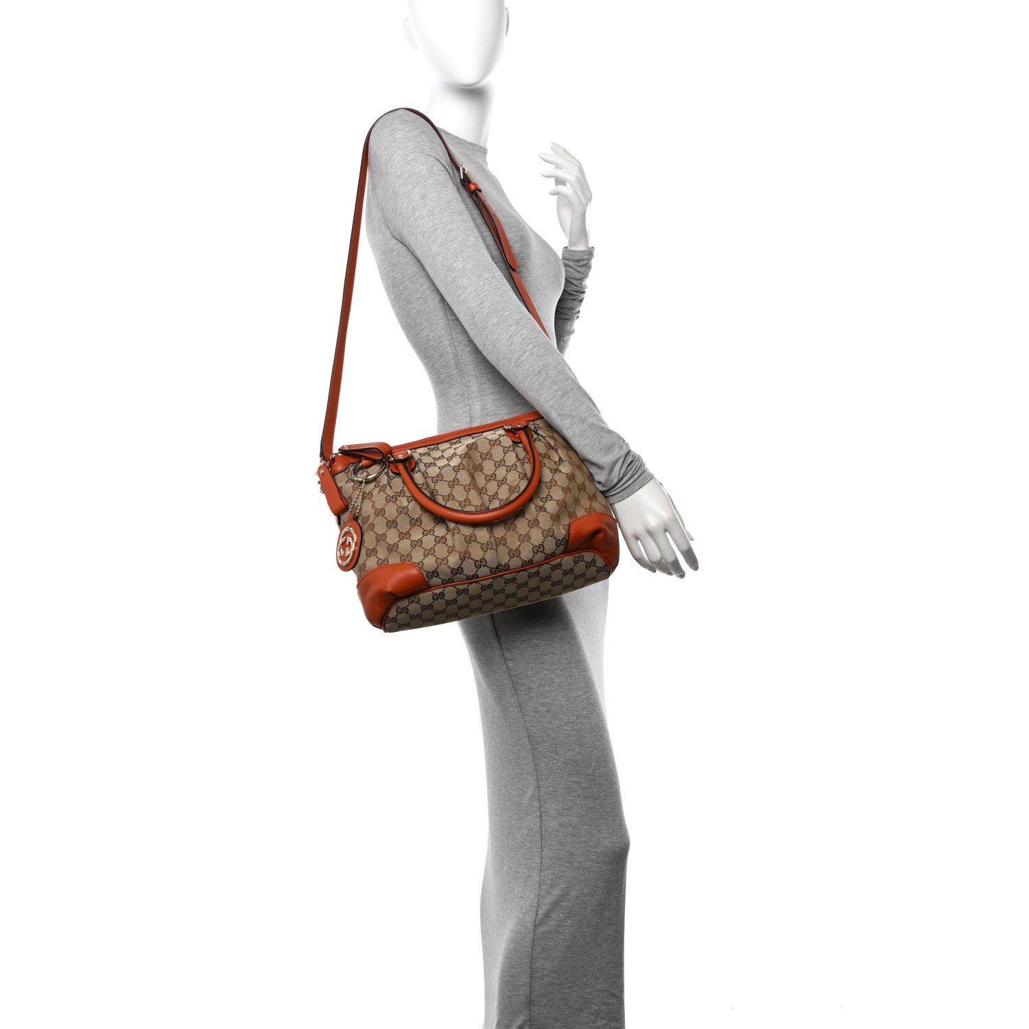 Gucci Monogram Medium Sukey Top Handle Orange 2 of 15