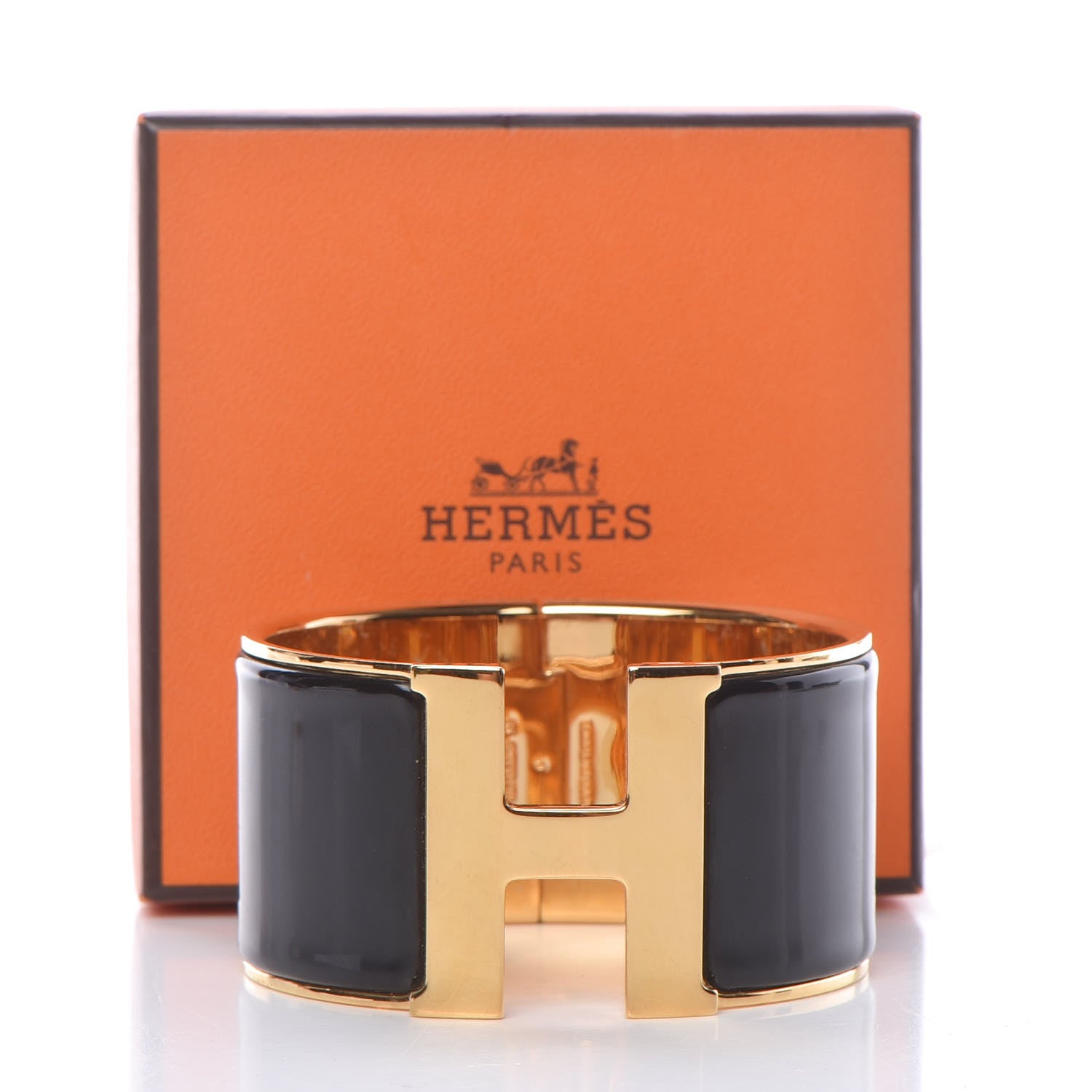 Hermes Enamel Extra Wide Clic Clac H Bracelet GM Black 8 of 8