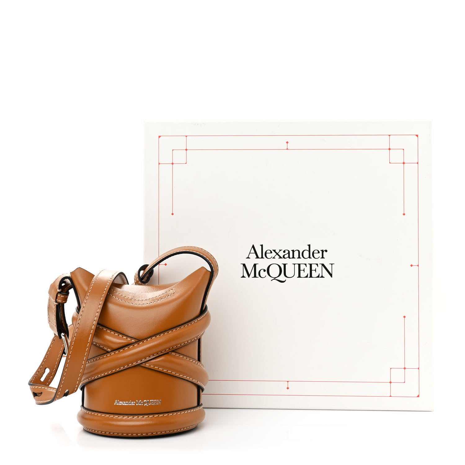 Alexander McQueen Calfskin Mini Curve Bucket Bag Tan 11 of 11
