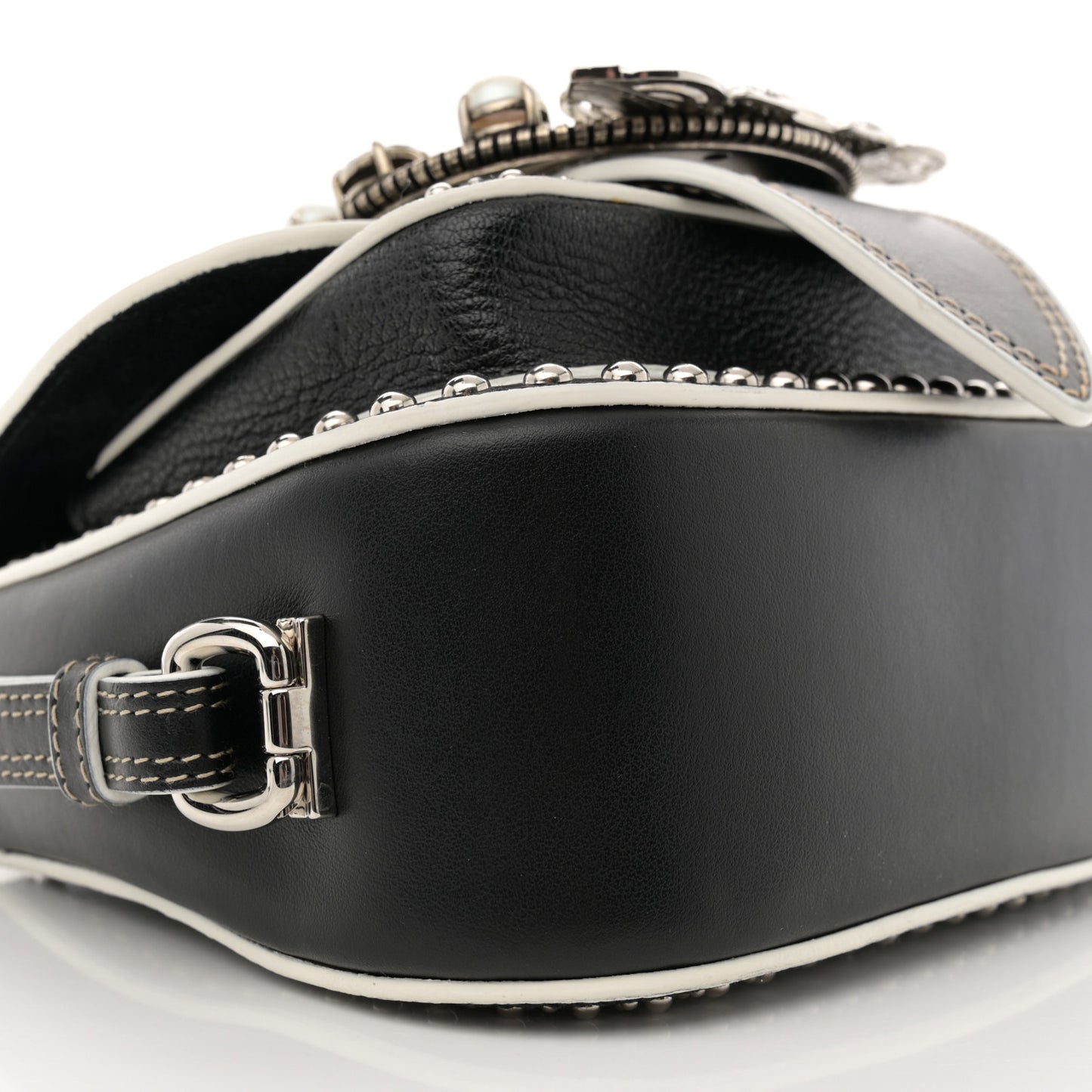 Goatskin Madras Soft Calf Crystal Embellished Lady Black