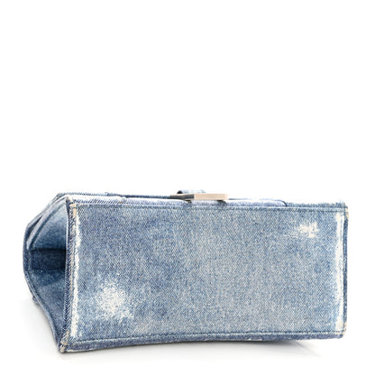 Balenciaga Nappa Denim Printed Small Hourglass Top Handle Bag Denim Blue 4 of 10