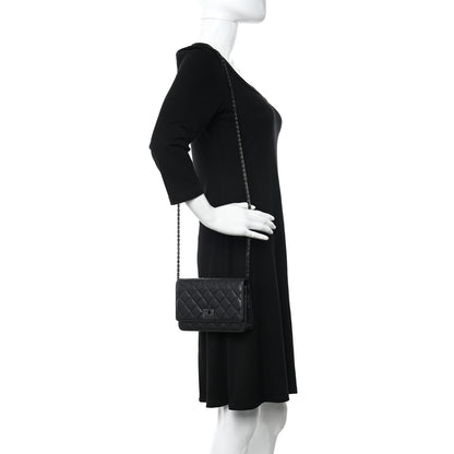 Chanel Aged Calfskin Quilted Reissue Wallet On Chain WOC So Black 2 of 13