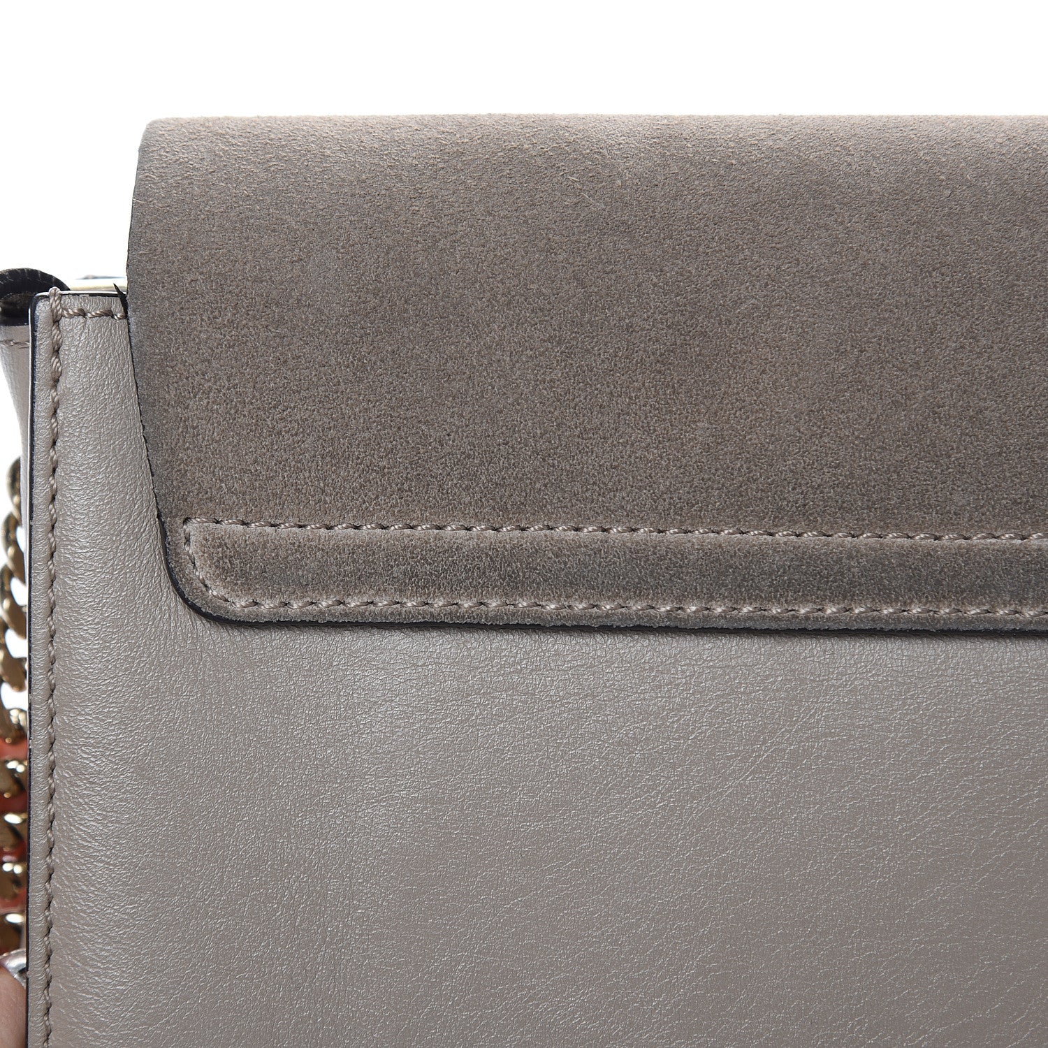 Chloe Suede Calfskin Small Faye Shoulder Bag Motty Grey 10 of 15