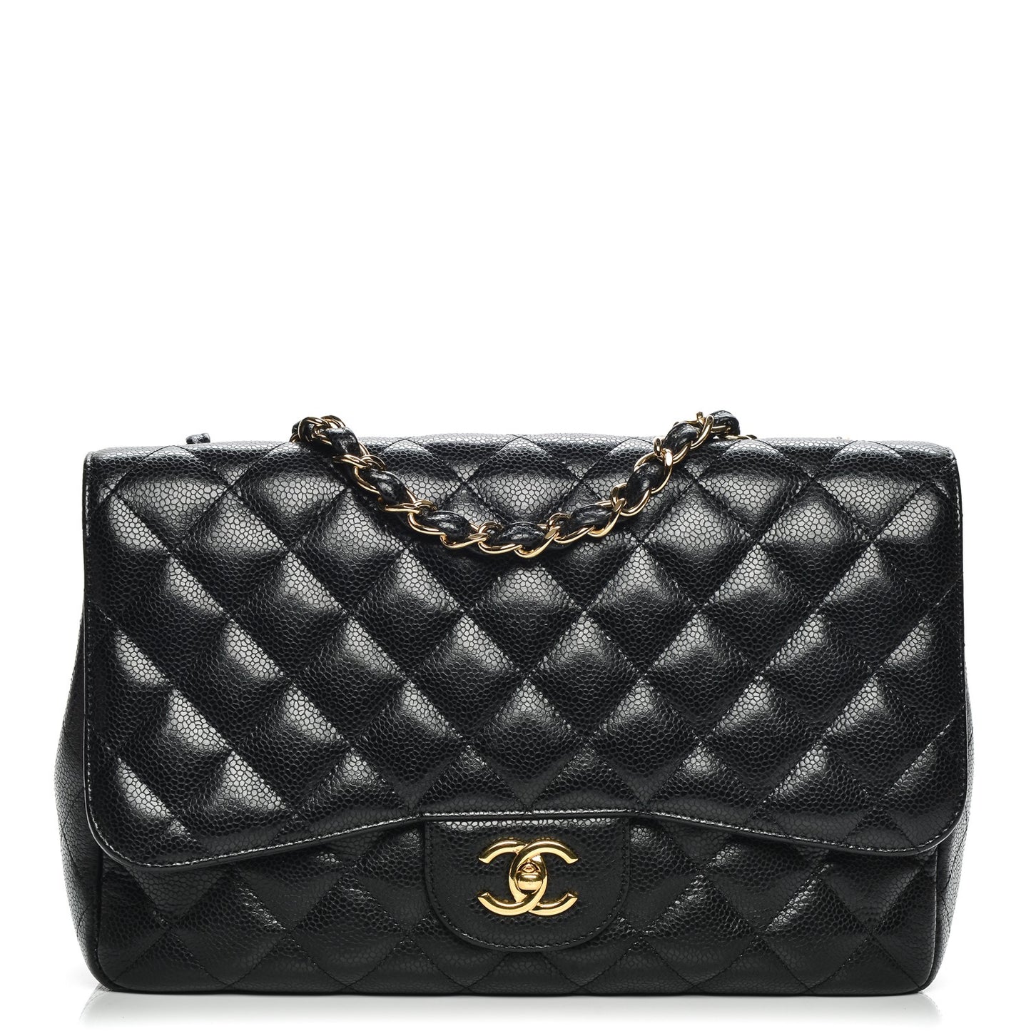 Caviar Quilted Jumbo Single Flap Black