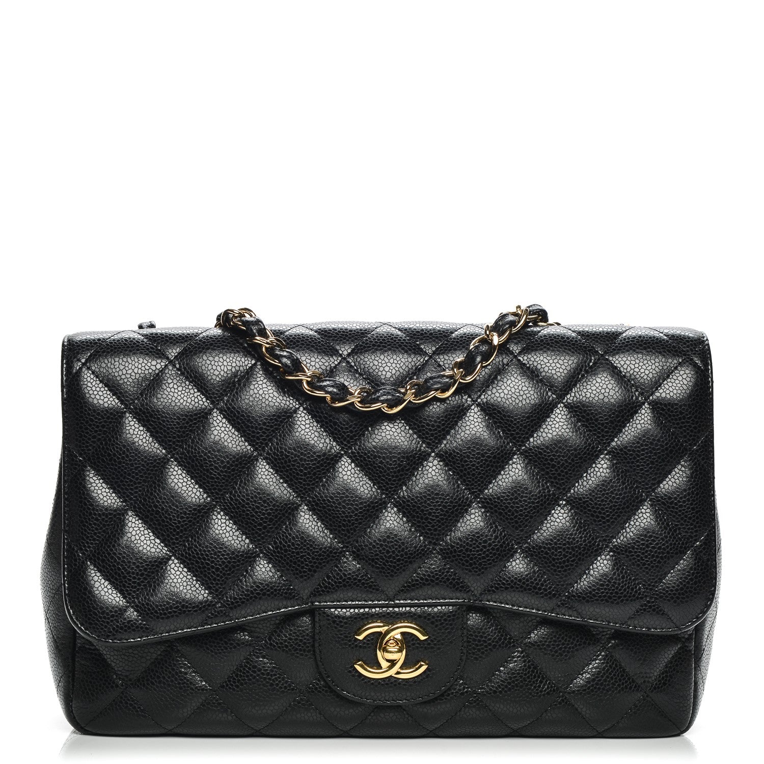 Chanel Caviar Quilted Jumbo Single Flap Black 1 of 7